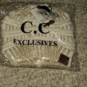 C.c messy bun beanie tail